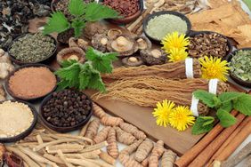 Adaptogen foods with herbs and spices.
