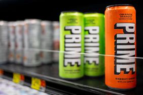 Prime energy drinks on shelf