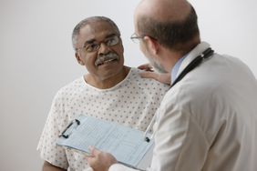 Older man talking to the doctor