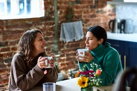 female friends talking in a cafe