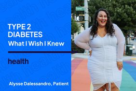 Alysse Dalessandro poses for a picture with the words Type 2 diabetes What I Wish I Knew next to her