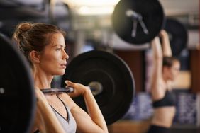A woman doing hypertrophy training