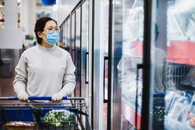 Female wearing mask at grocery store