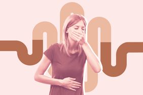 Can Constipation Cause Nausea? , Young woman doesn't feel good and she is going to vomit.